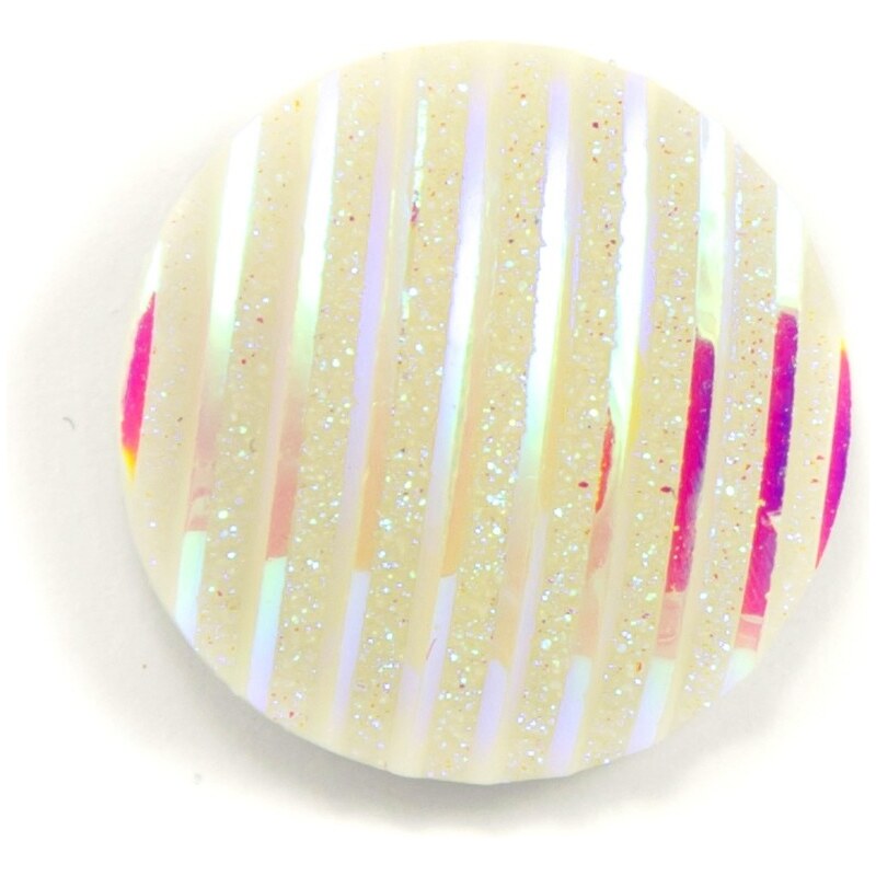 JewelsHall Knoflík Cvak - vroubkovaný, měnící barvy - bílý - 1,8 cm