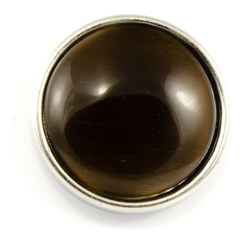 JewelsHall Knoflík Cvak - kočičí oko hnědé - 1,8 cm