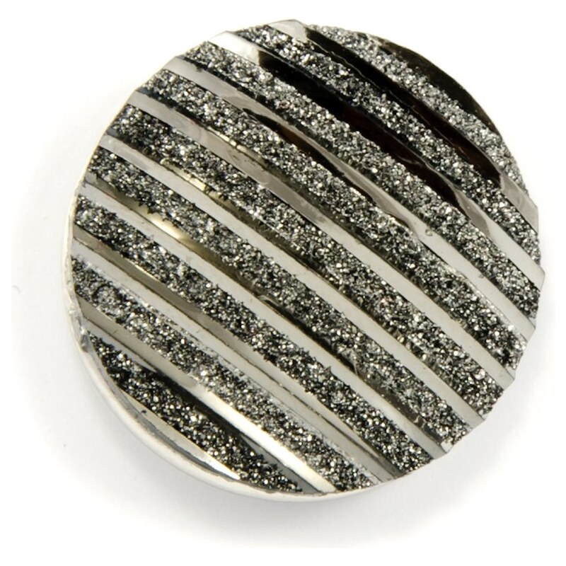 JewelsHall Knoflík Cvak - vroubkovaný šedý - 1,8 cm