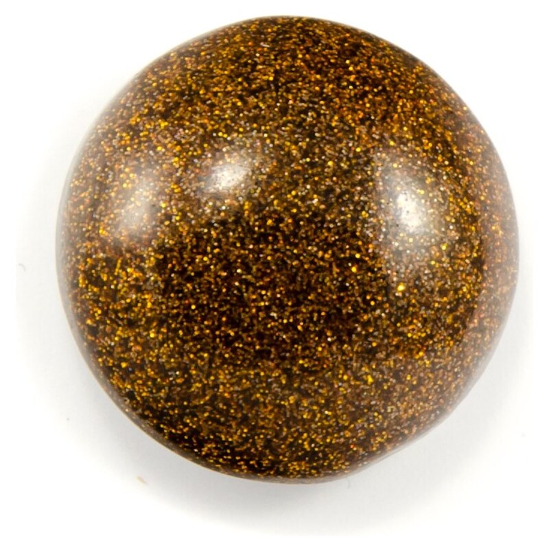 JewelsHall Knoflík Cvak - pryskyřice se třpytkami - bronzová - 1,8 cm