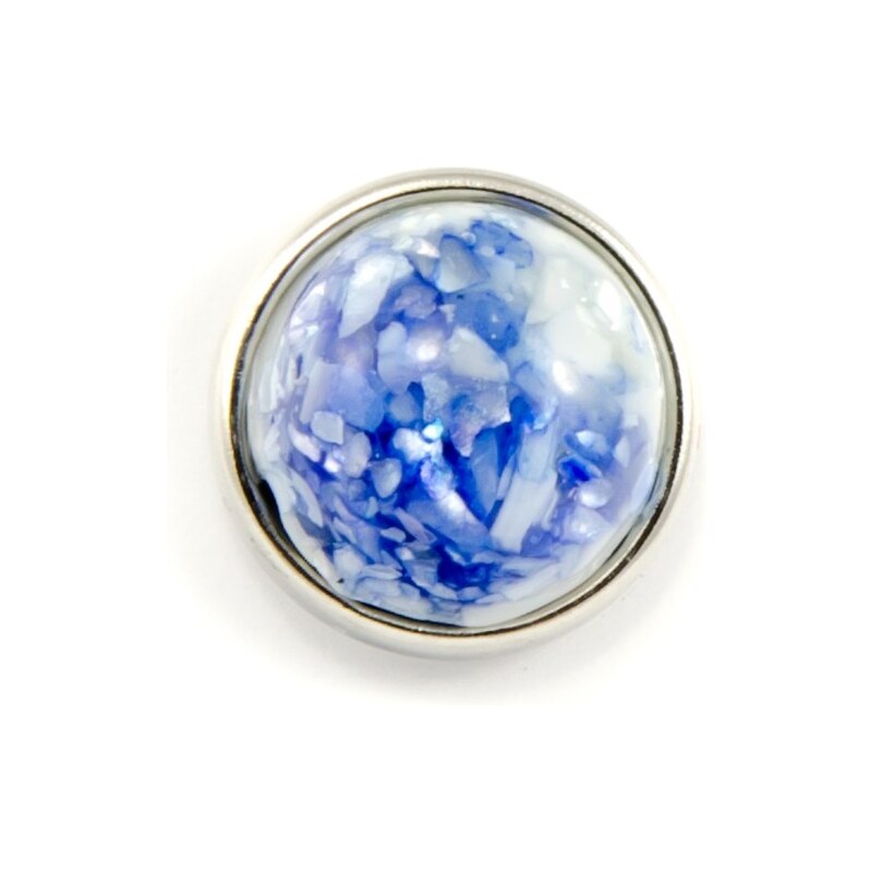JewelsHall Knoflík Cvak - tmavě modré pilinky - 1,2 cm