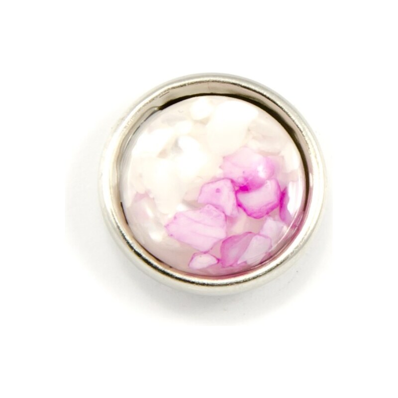 JewelsHall Knoflík Cvak - růžové pilinky - 1,2 cm