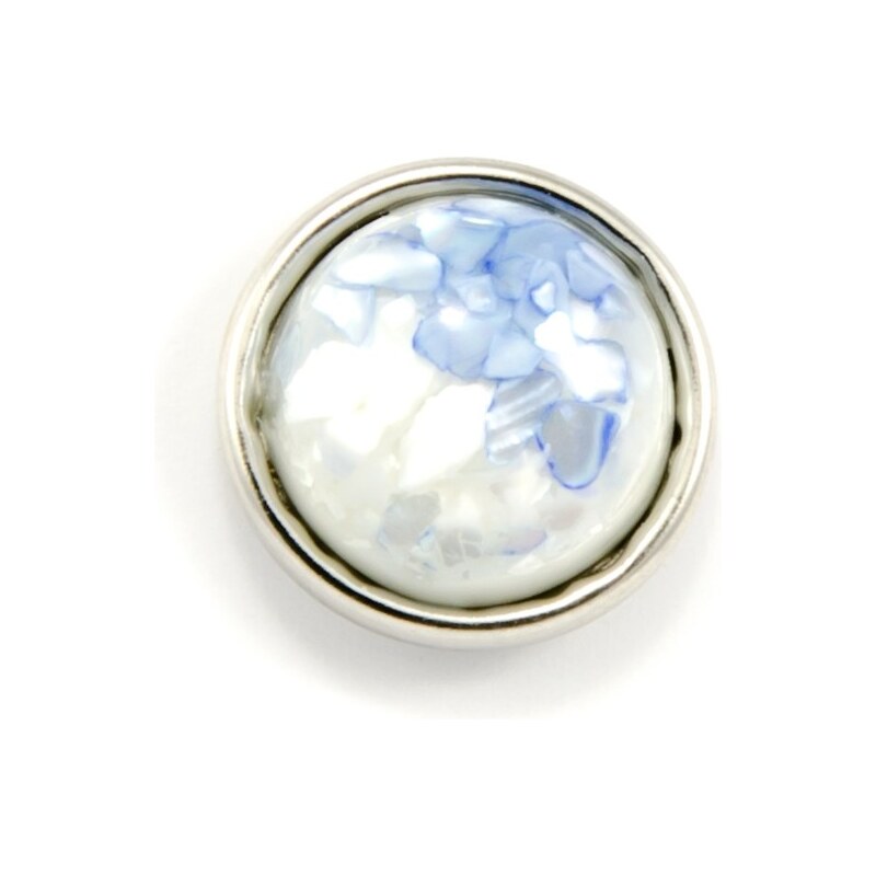 JewelsHall Knoflík Cvak - modré piliny - 1,2 cm