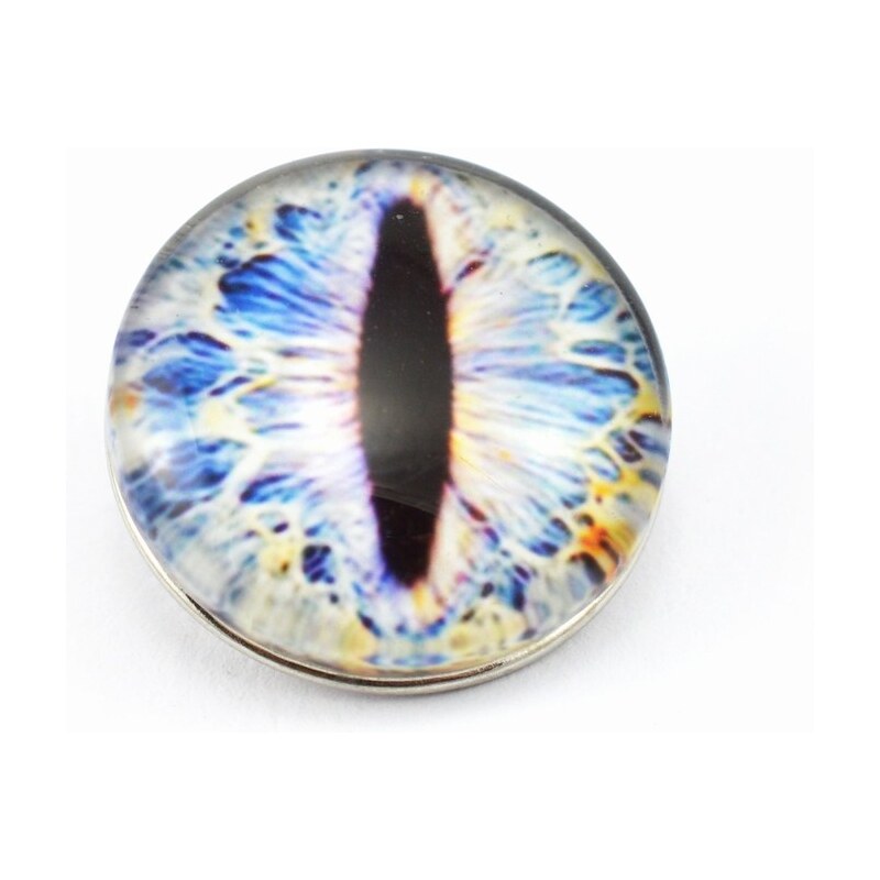 JewelsHall Knoflík Cvak - kabošon oko - led - 1,8 cm