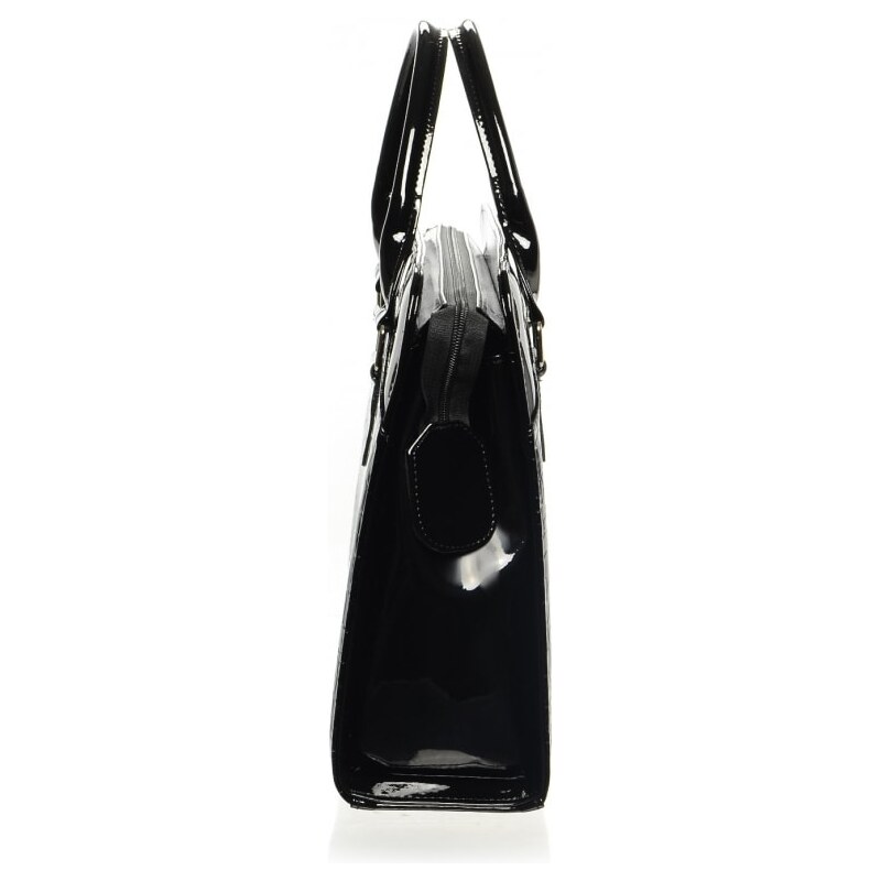 Grosso Luxusní Dámská Taška na Notebook - Černý Lak Kroko, Model ST01