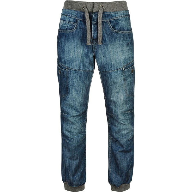 Airwalk Cuffed Jogger Jeans pánské Mid Wash