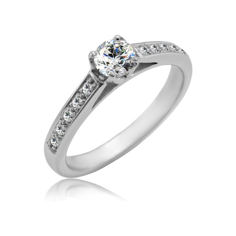 Eppi Zásnubní diamantový prsten se zdobenými boky Cliodna
