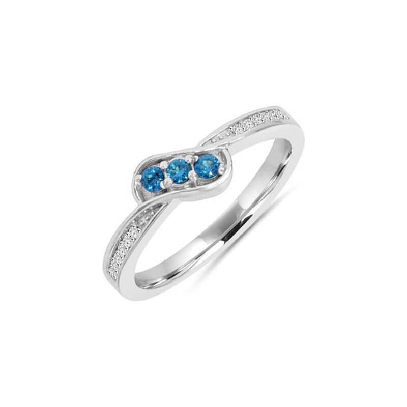 Eppi Krásné modré a bílé diamanty v prstenu Maye