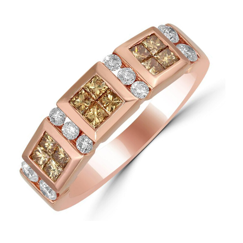 Eppi Elegantní zlatý prsten s diamanty Hysie