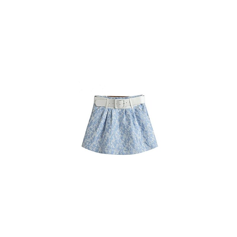 LightInTheBox Women's Summer Sun Sky Blue Priting Cute Sexy Mini Skirt(Belt Included)