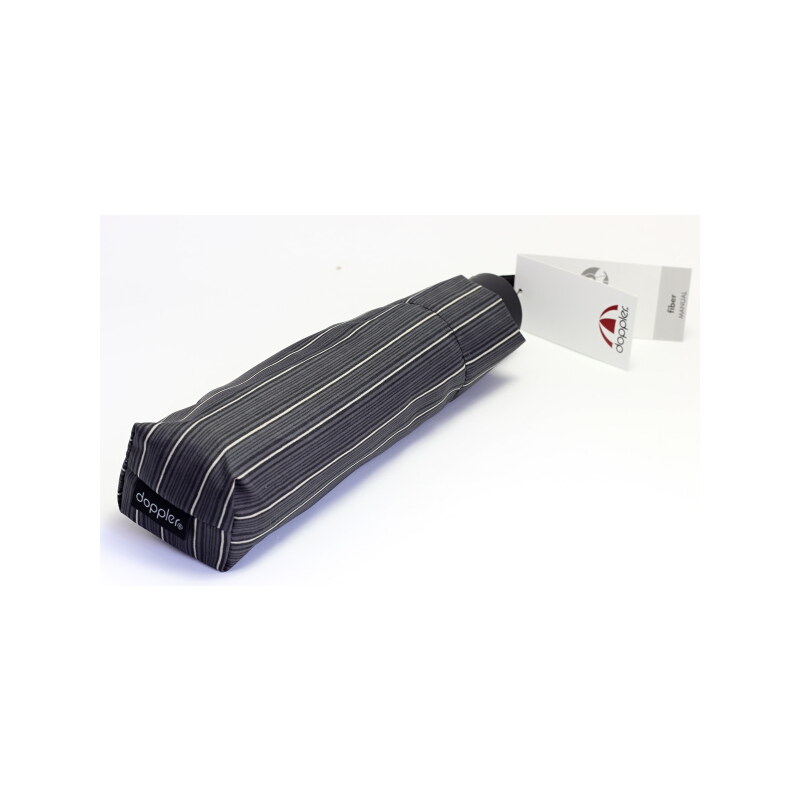 Pánský skládací manuální deštník Doppler 726467CZ - černý s pruhy