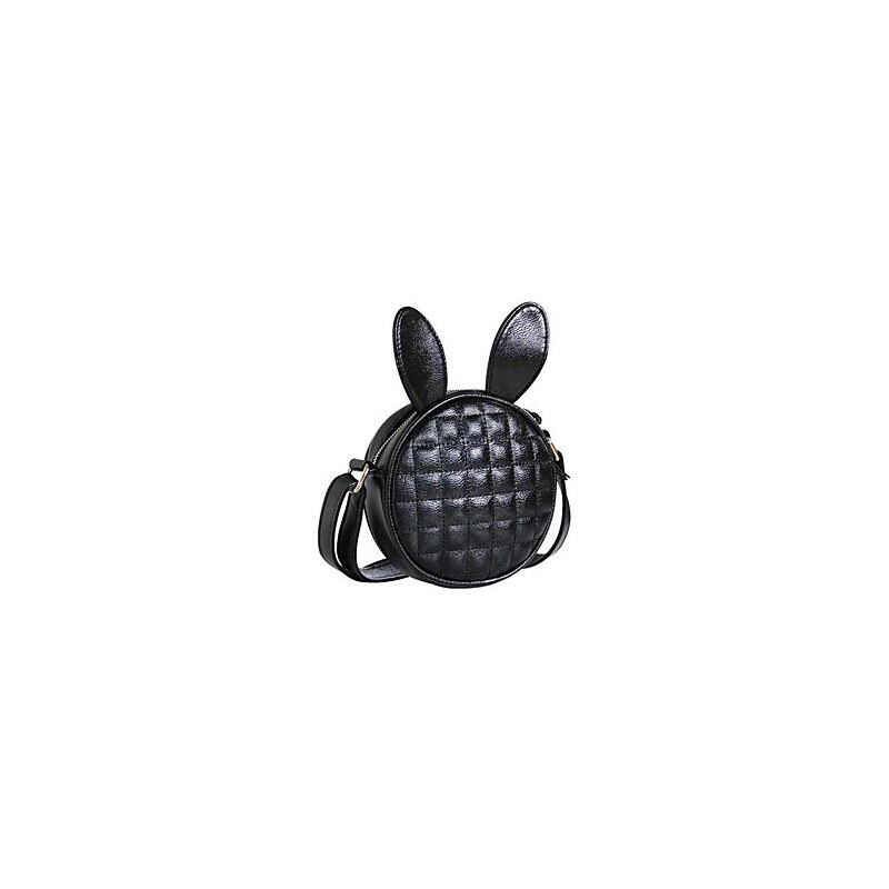LightInTheBox Small Cute Circle Plaid Rabbit Ear PU Crossbody Bag