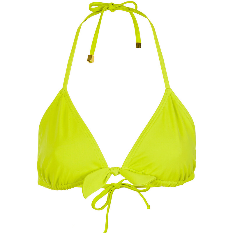 Topshop Lime Bow Triangle Bikini Top