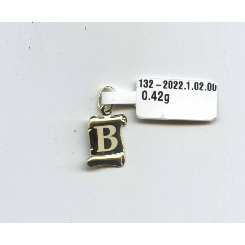 Klenoty Budín Zlatý přívěsek - zlaté písmenko na pergamenu: A,B,D,F,G 17663256