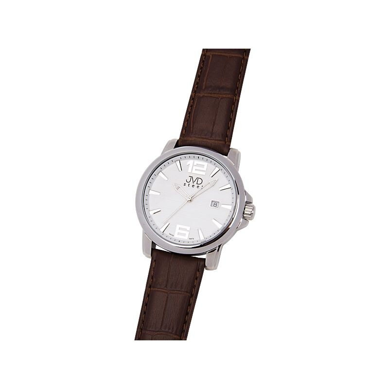 Vodotěsné pánské luxusní hodinky JVD steel C1139.1 na koženém