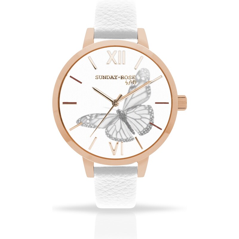 JVD Dámské luxusní designové hodinky SUNDAY ROSE Alive BUTTERFLY SENSE 17670318