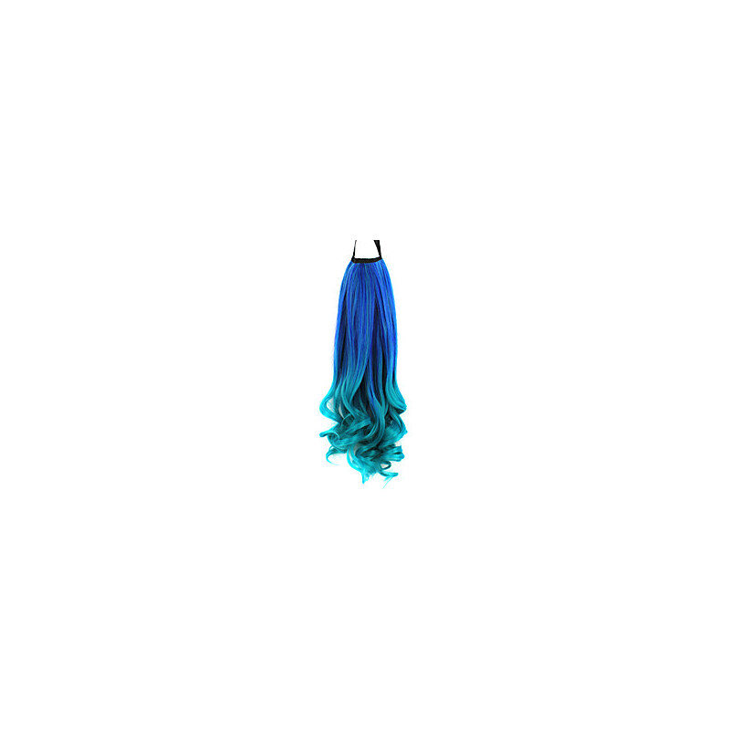 LightInTheBox Ribbon Tied Blue Colorful Color Long Curly Synthetic Ponytail Hair Extensions
