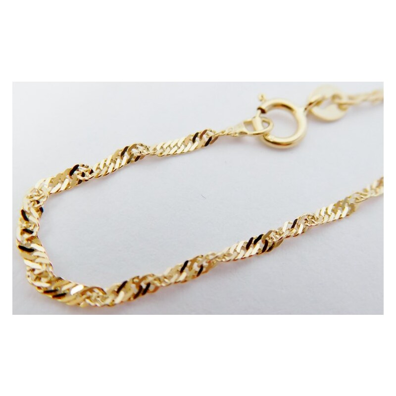 Klenoty Budín Pevný přívěskový zlatý řetízek TWIST 585/2,43gr 50cm 84177004