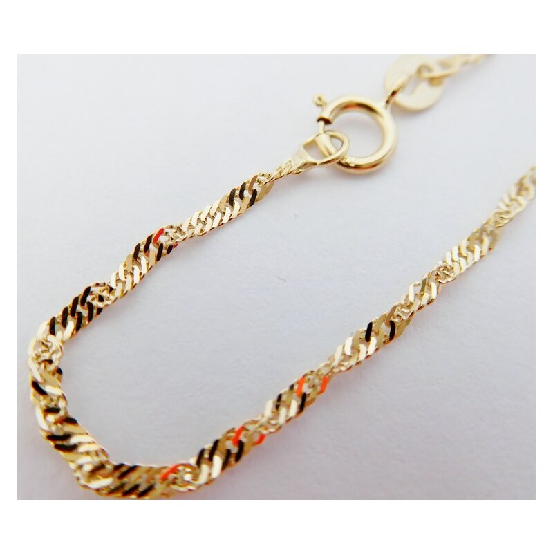 Klenoty Budín Pevný přívěskový zlatý řetízek TWIST 585/2,43gr 50cm 65340306