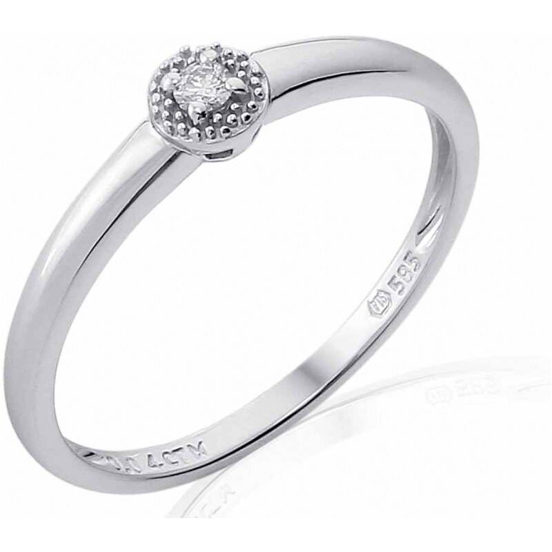 GEMS DIAMONDS Zásnubní prsten s diamantem, bílé zlato brilianty Briline 3861824-0-50-99