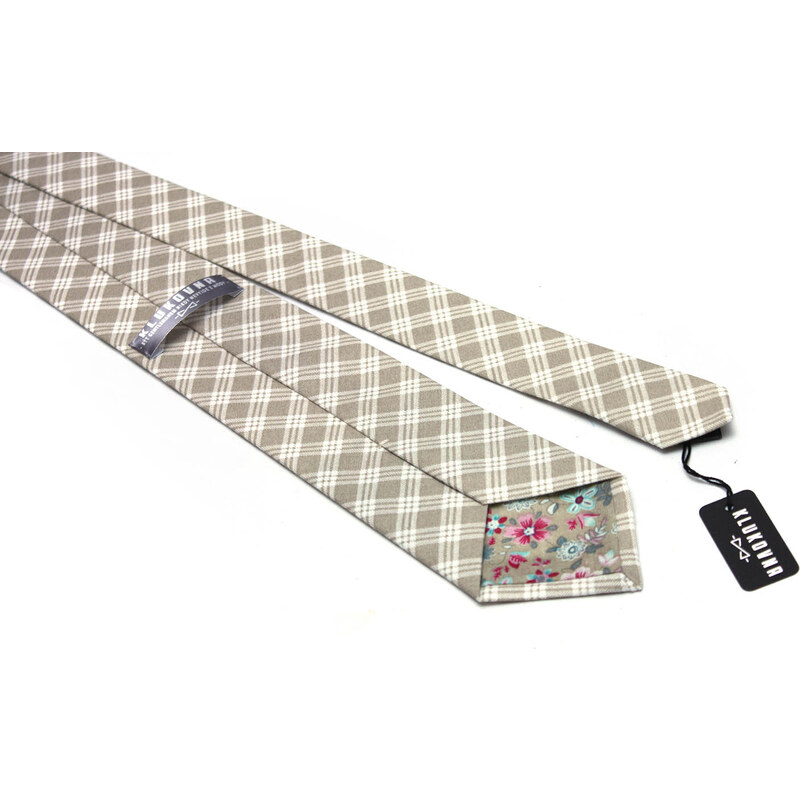 Klukovna Béžová károvaná kravata