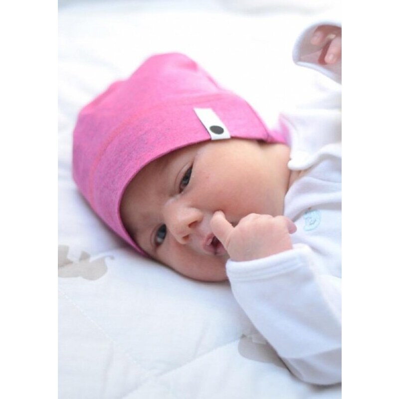 Lamama Dívčí novorozenecká čepice - růžová