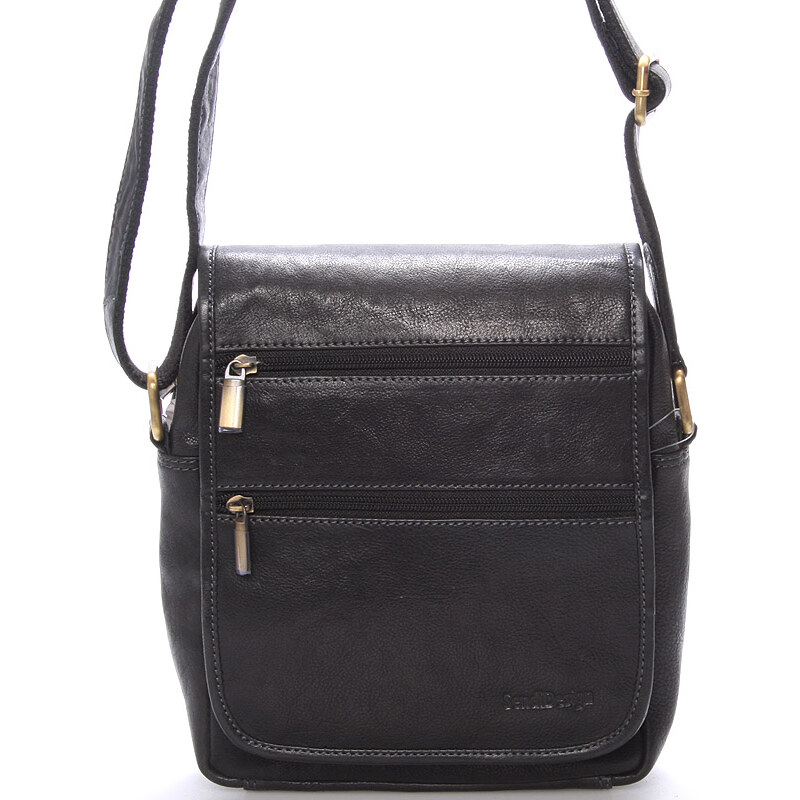 Elegantní pánská kožená taška přes rameno černá - SendiDesign Garnell černá