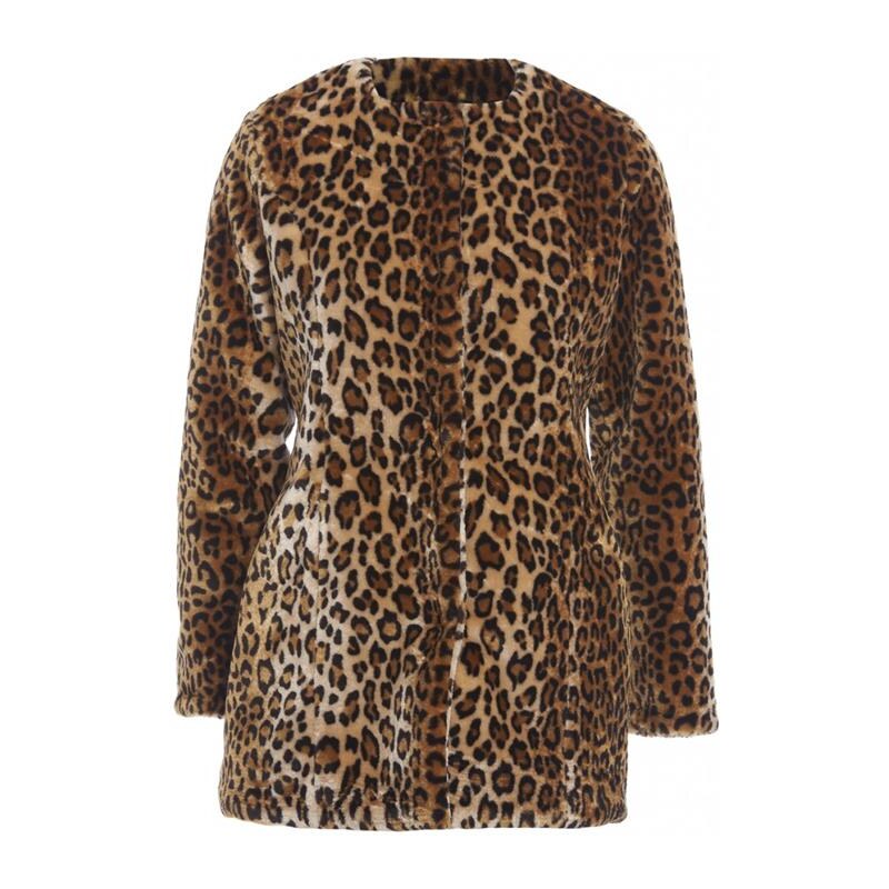 TFNC Luxusní kožich s leopardím vzorem