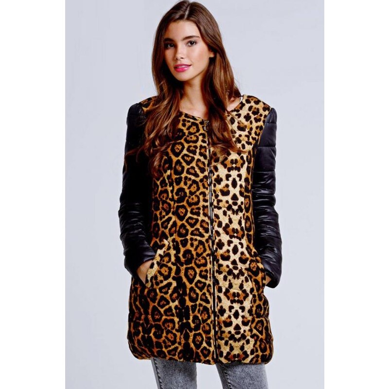 LITTLE MISTRESS Leopardí kabátek s černými rukávy
