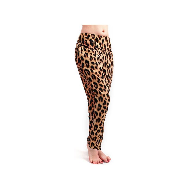 MOTEL Kalhoty tureckého typu s leopardím vzorem