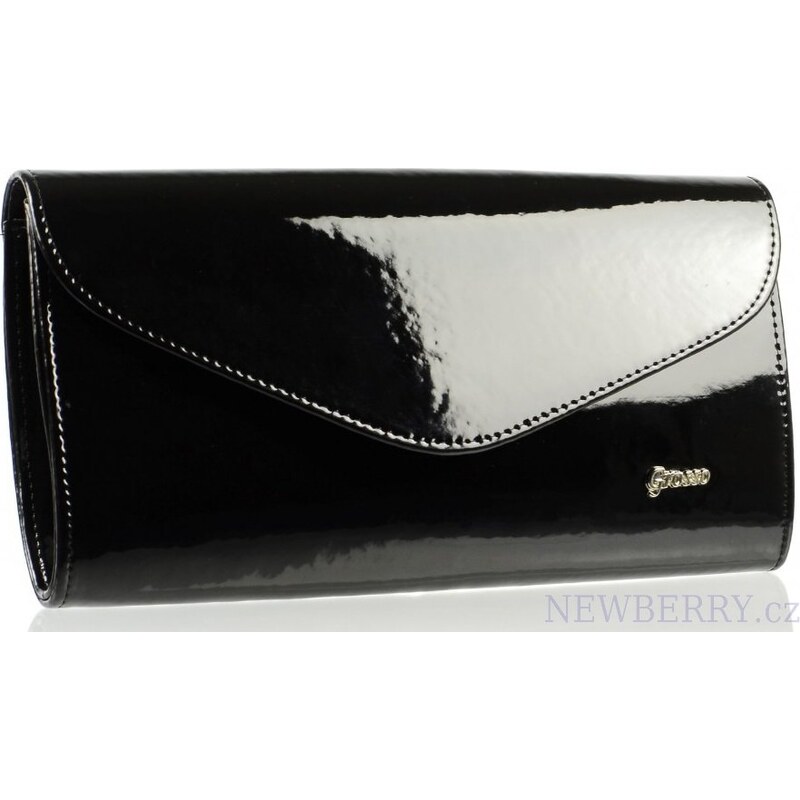 Luxusní dámská listová kabelka Grosso SP102 černý lak