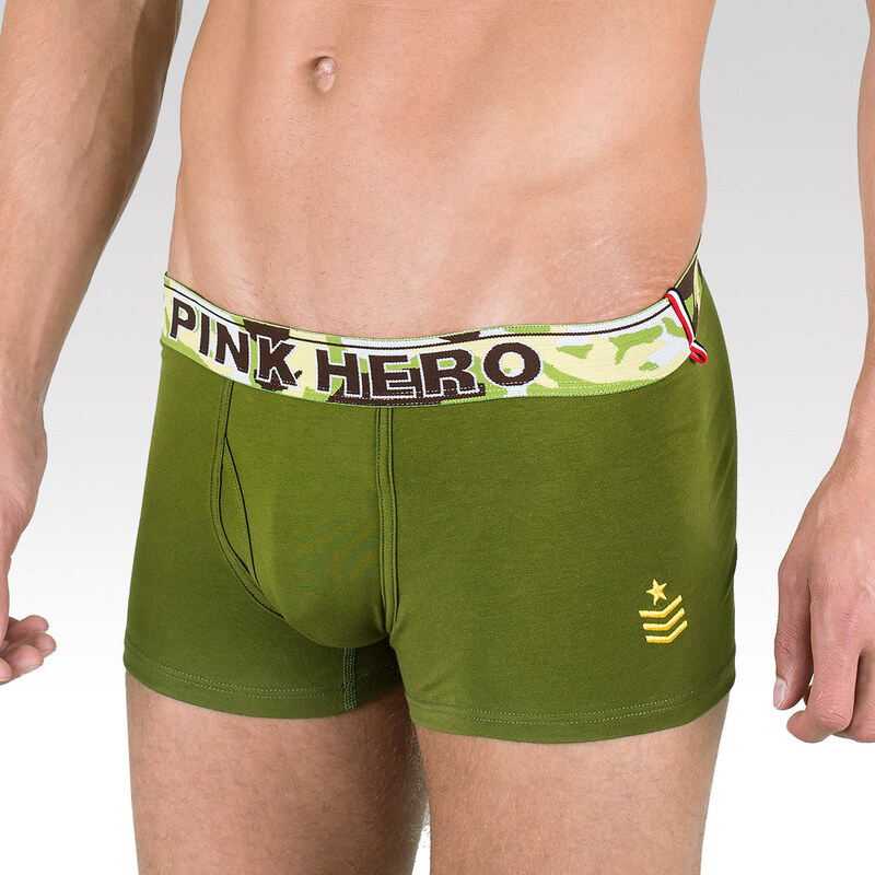 Pink Hero Pánské boxerky Sergeant zelená