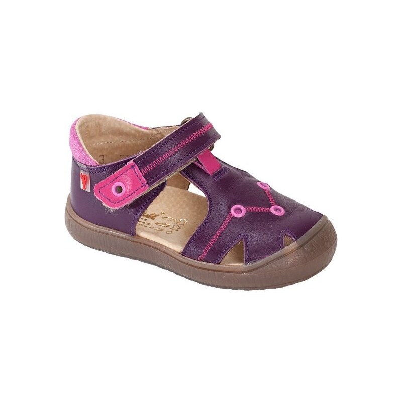 RAK Dívčí kožené sandály Miranda - fialové