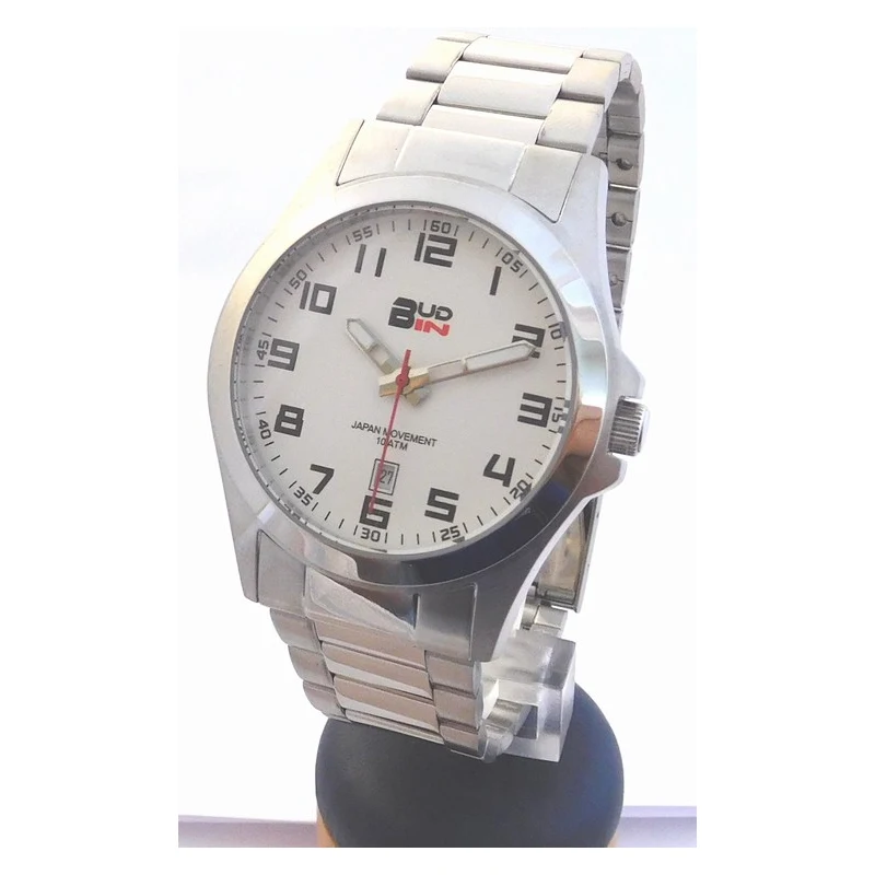 Pánské levné ocelové vodotěsné hodinky Bud-IN steel B1701.1 - 10ATM -  GLAMI.cz