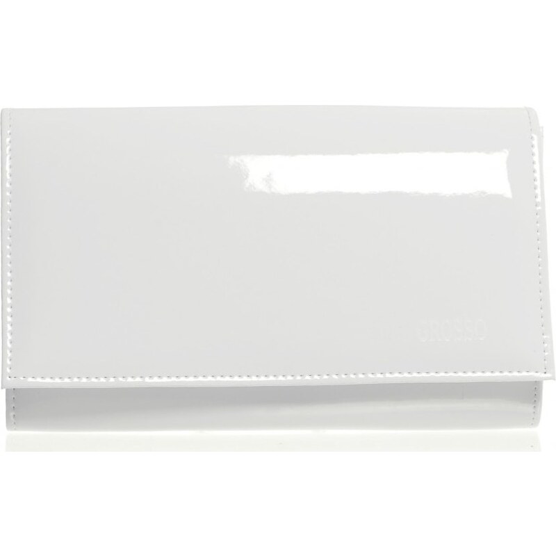 Grosso Luxusní bílá lakovaná dámská listová kabelka / psaní SP100