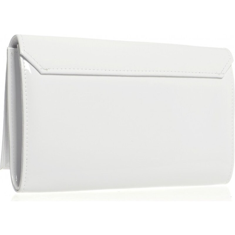 Grosso Luxusní bílá lakovaná dámská listová kabelka / psaní SP100