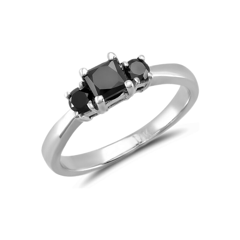 Zlatý prsten s černými diamanty KLENOTA je2094