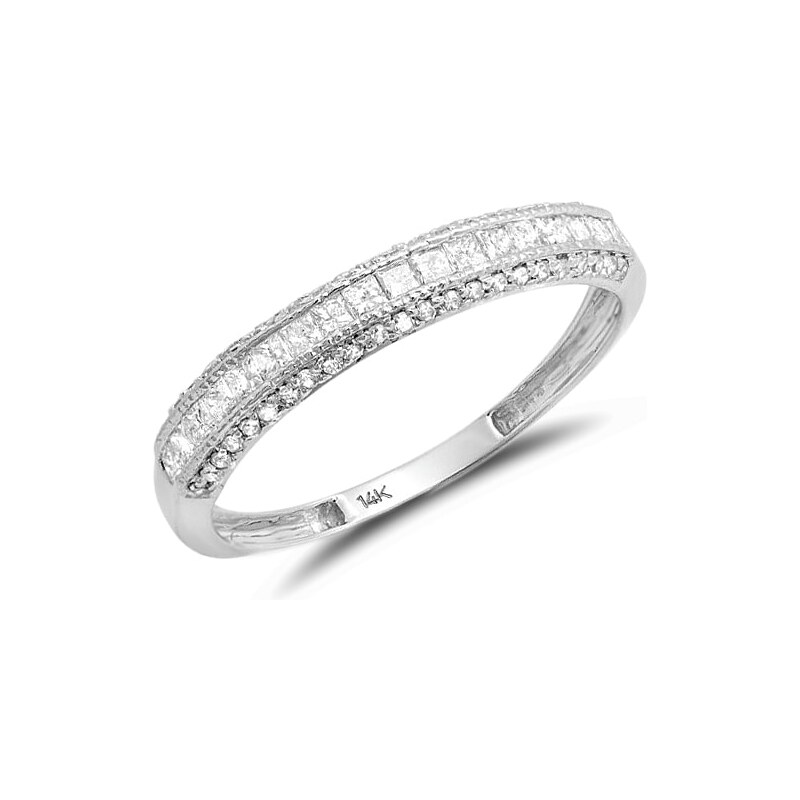 Prsten z bílého zlata s diamanty KLENOTA je2421