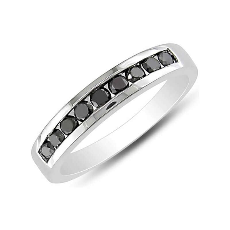 Prsten s černými diamanty 1/2 kt KLENOTA sil1296