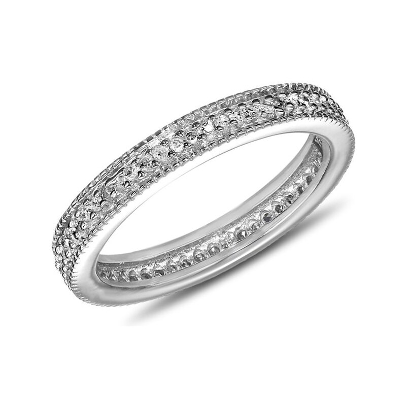 Briliantový stříbrný prsten KLENOTA