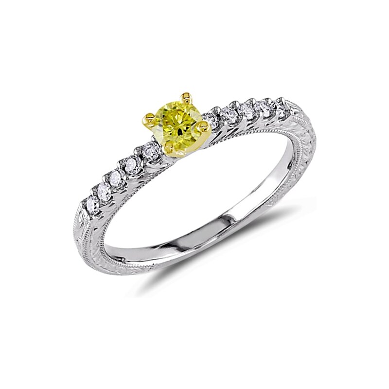 Zlatý prsten se žlutým diamantem KLENOTA je3126