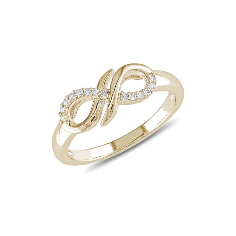 Zlatý prsten s diamantovým znakem nekonečna KLENOTA k0183013