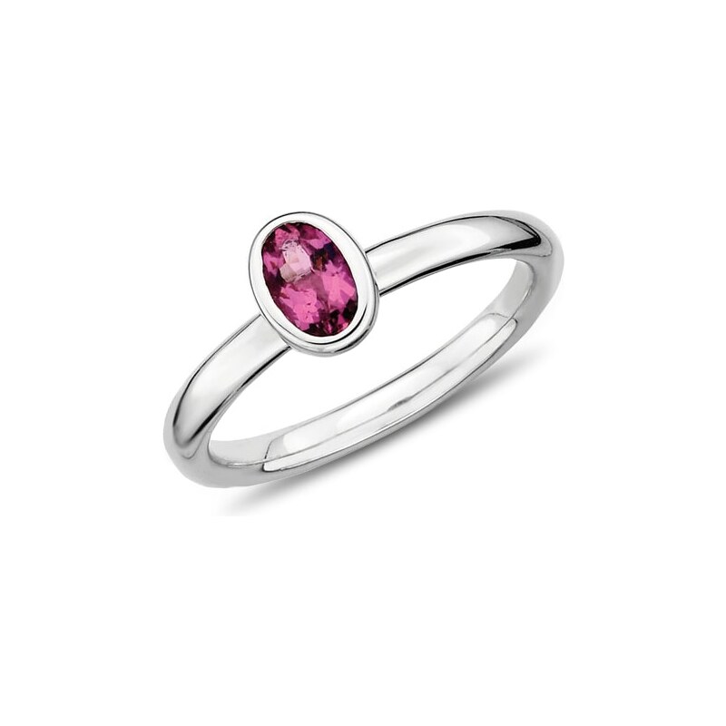 Stříbrný prsten s růžovým turmalínem KLENOTA sil1895