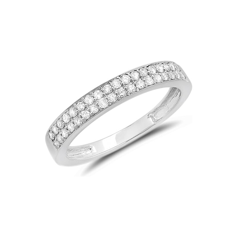 Briliantový prsten v bílém zlatě KLENOTA je2527