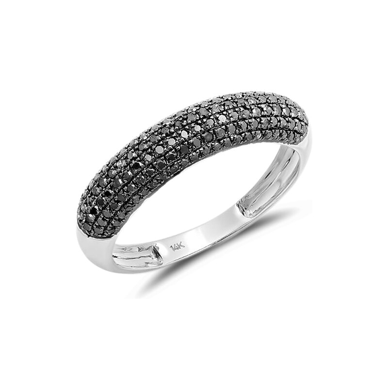 Snubní prsten v bílém zlatě s diamanty KLENOTA je2573