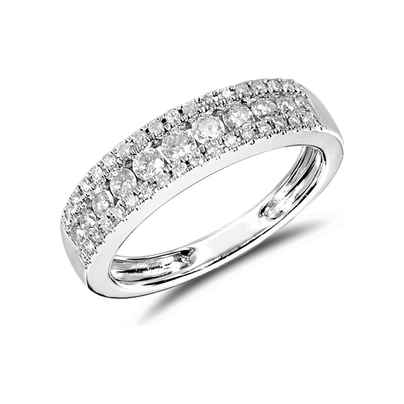 Prsten z bílého zlata s diamantem KLENOTA je3225