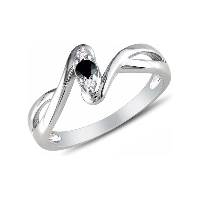 Prsten s diamanty, stříbro KLENOTA sil6168