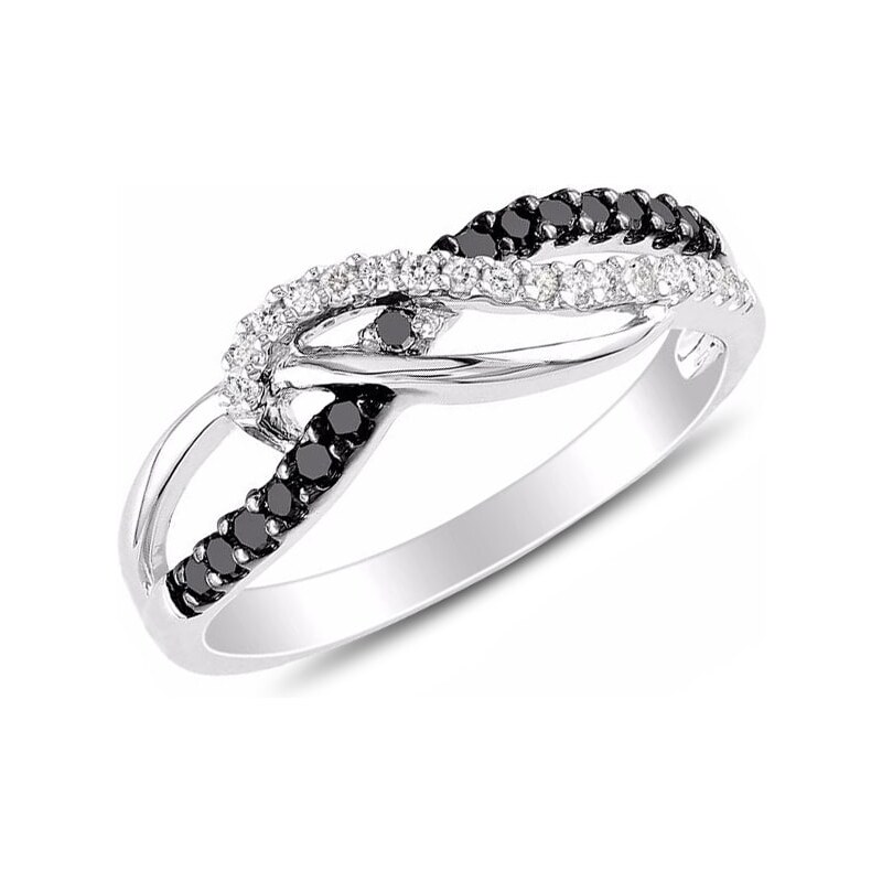 Diamantový prsten ve stříbře KLENOTA sil6169