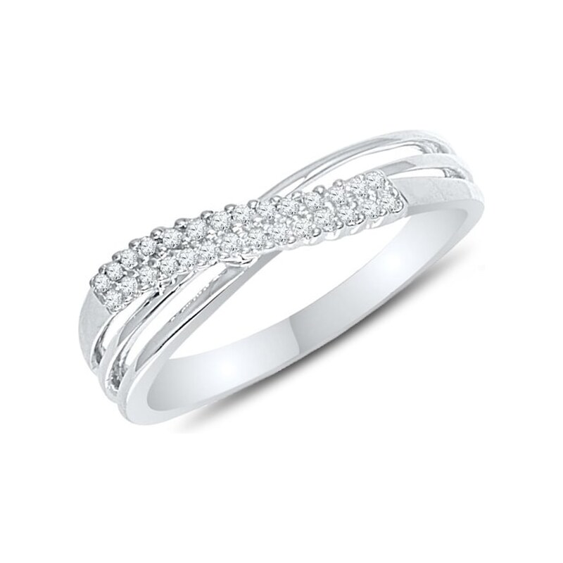 Stříbrný prsten s brilianty KLENOTA sil6299