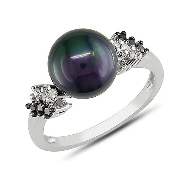Perlový prsten s diamanty KLENOTA sil640
